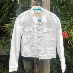 Levi denim white button up jacket